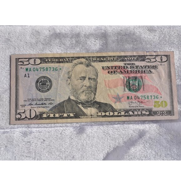 2004 series $20 Bill Star note Federal Reserve collectible bill